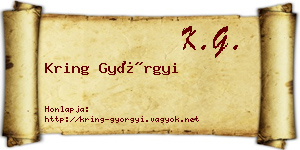 Kring Györgyi névjegykártya