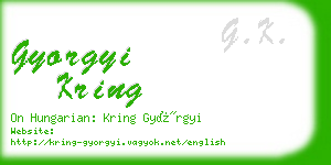 gyorgyi kring business card